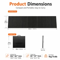 Panneau solaire portable 300W, kit de panneaux solaires pliables, chargeur solaire étanche pour station d'alimentation, camping solaire 3