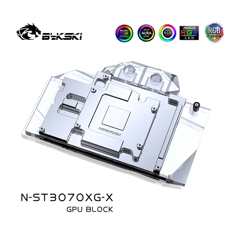 本格水冷 Bykski GPUウォーターブロック ZOTAC RTX3070 Bykski N-ST3070XG-X,RGB GPU Water Block for ZOTAC Geforce
