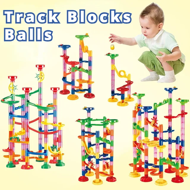 DIY Marble Run Building Blocks Maze Balls Track Slide Toys For Children Creativity Constructor Educational Toys Children Gift 2