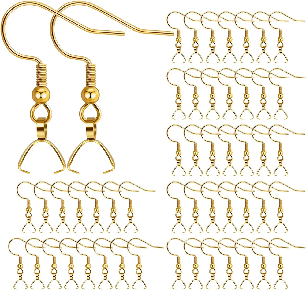 French Earring Wire Hook Earwire Pendant Clasp Ear Buckle Findings DIY Jewelry Making Supplies 10/20Pcs Stainless Steel