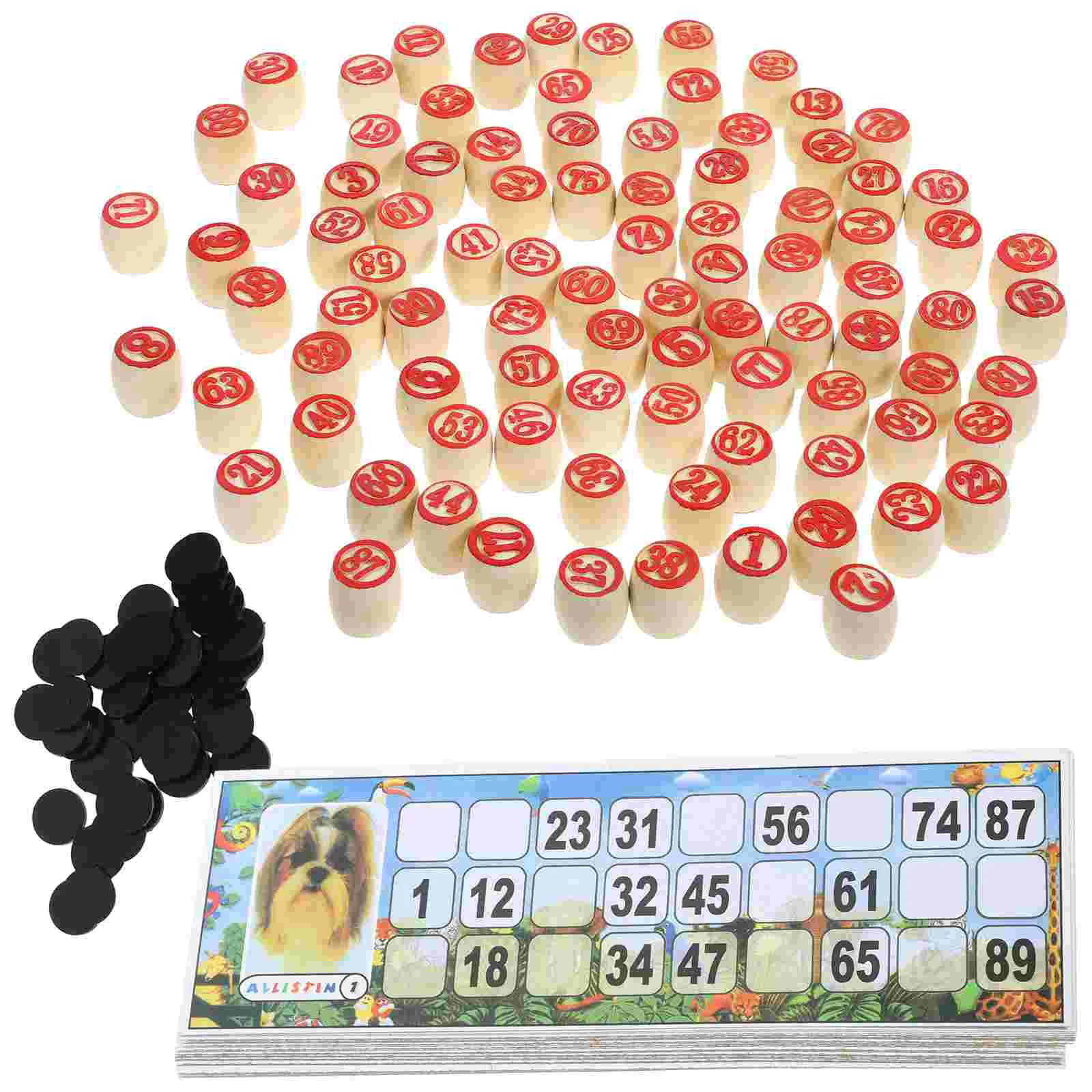 1 Set Russian Lotto Set Family Game Wood Russian Lotto Game for Adults Supplies