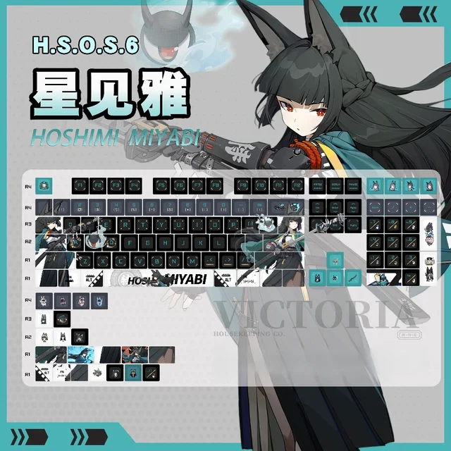 Zenless Zone Zero Keycap Set Cartoon Anime Hoshimi Miyabi Key Caps
