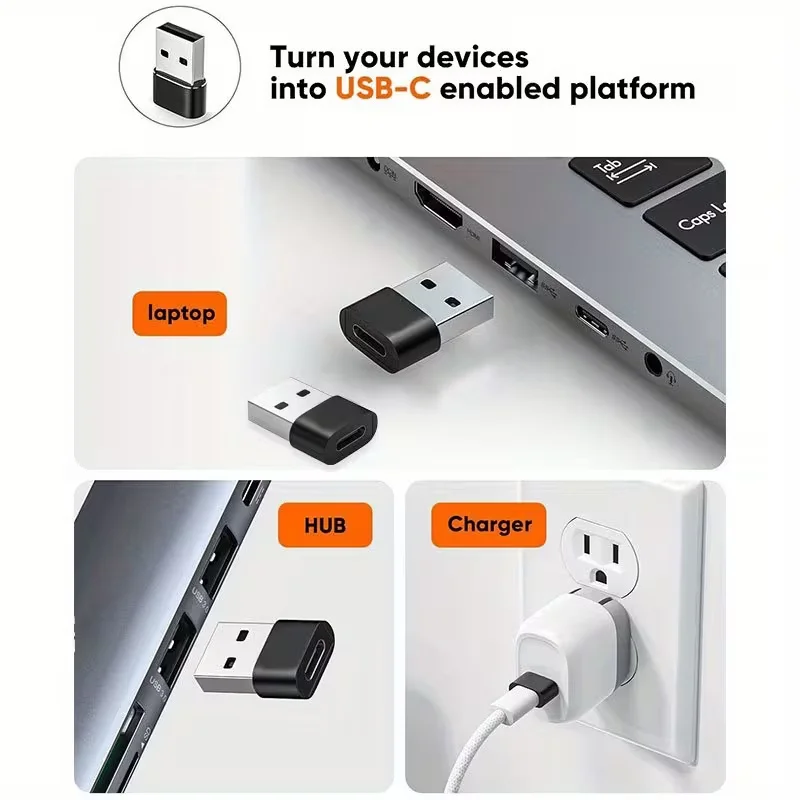 Universal USB to USB-C Adapter Pack - Fast Charging, Data Transfer & OTG Functionality