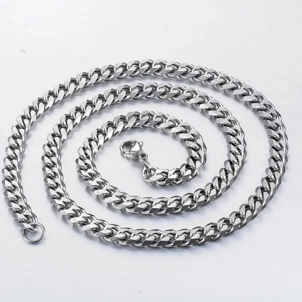 Stainless Steel Cuban Chain Gold Black Color Fashion Hip Hop Men And Women Necklace Jewelry cuban necklaces