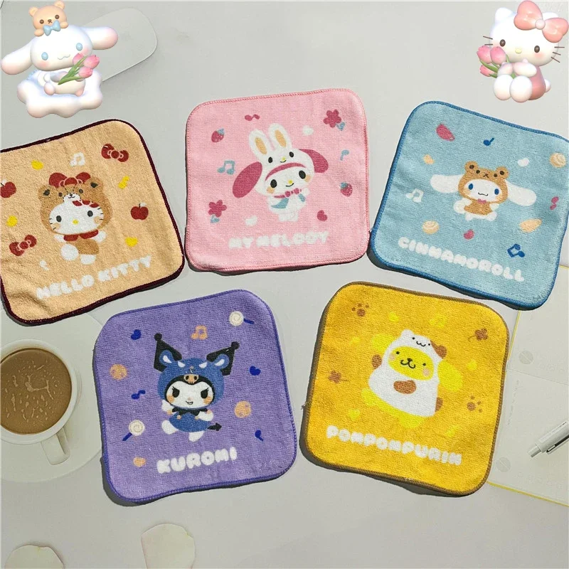 

Sanrio Kawaii Hello Kitty полотенце мультфильм My Melody детское конфетное слюнявное полотенце изысканный хлопковый квадратный носовой платок