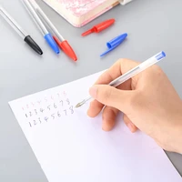 50/100 шт. шариковые ручки 1,0 мм, синие, черные пластиковые шариковые ручки, студенческий подарок, школьные канцелярские принадлежности, долговечные, гладкие, для письма — изображение 6