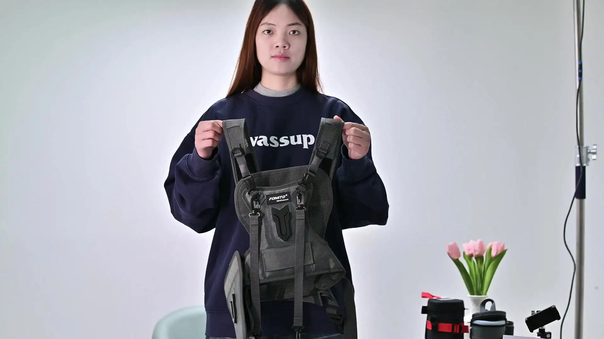 Kamera-Brustgurt Von FOMITO – Praktische Tragweste Für Mehrere Kameras Mit Seitenholster