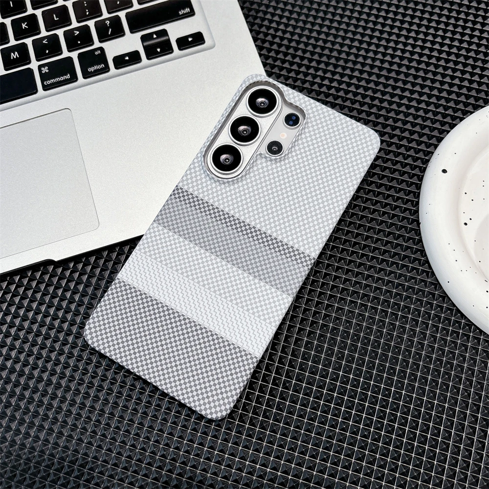 Carbon Fiber Magnetic Wireless Charging Phone Case with Camera Bumper Protection