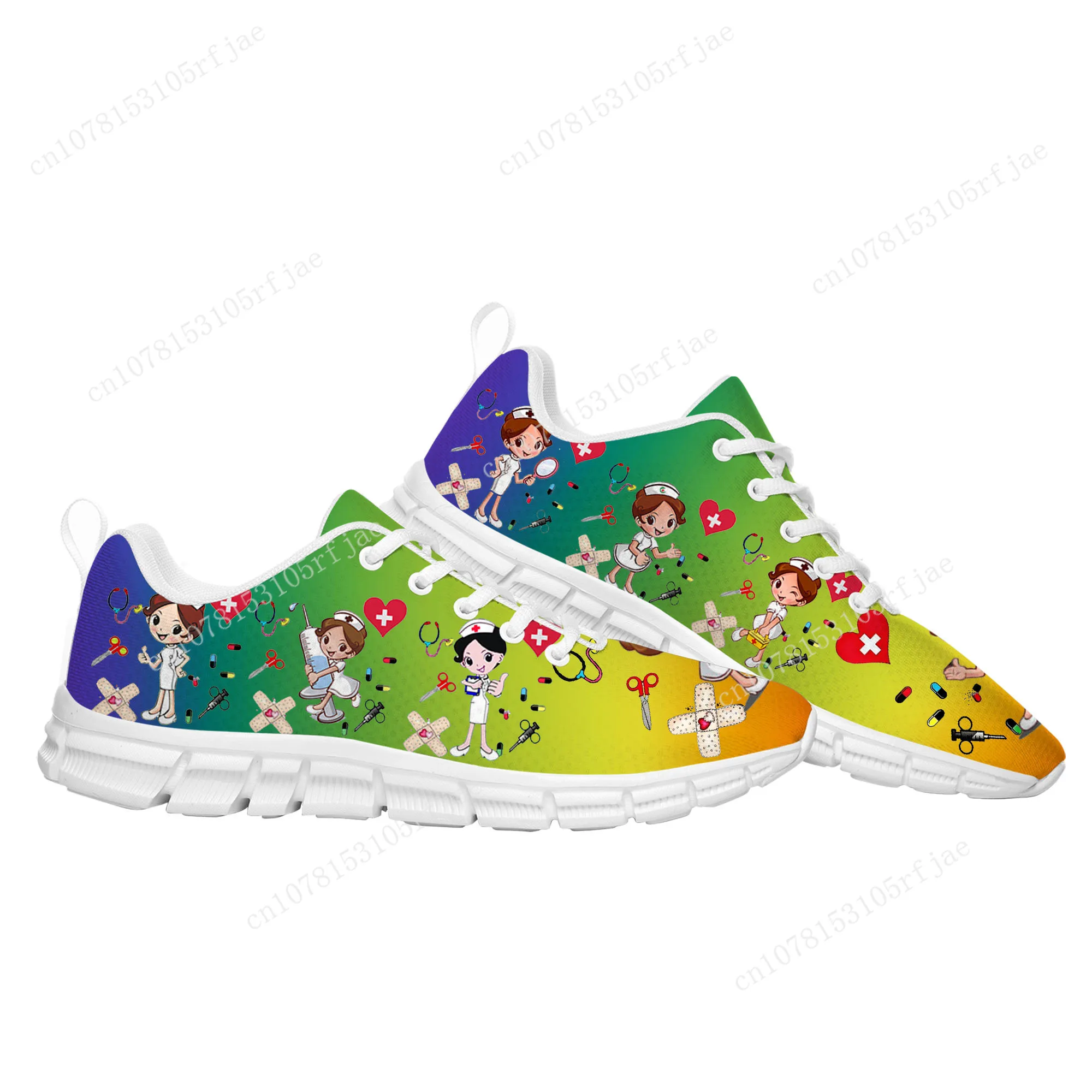 Gradient Nurse Medical Hospital Work Sports Custom Shoes High Quality Men Women Teenager Sneaker Tailor Made Couple Built Shoes
