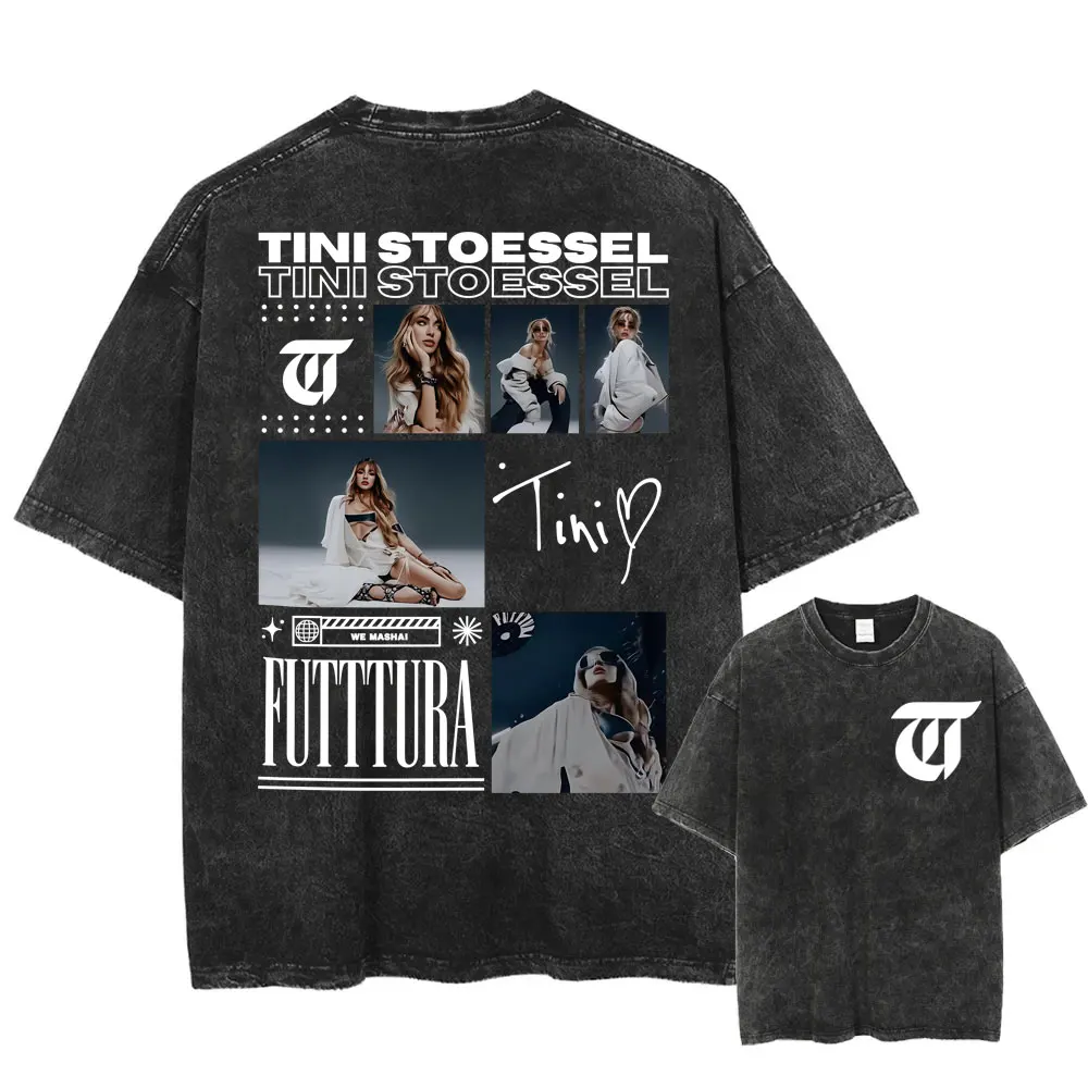 Tini Stoessel F struttura Album Tour 2025 Grafik-T-Shirts für Männer und Frauen, Kleidung, modische ästhetische T-Shirts, Vintage-gewaschenes, gemütliches T-Shirt