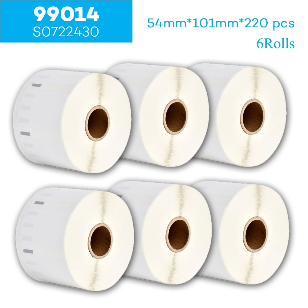 Rolos Compatíveis Dymo Etiqueta 99014 Rolo Papel 54*101 mm Etiquetas para Dymo Labelwriter Lw450 450 Turbo Fita Impressora Máquina 6
