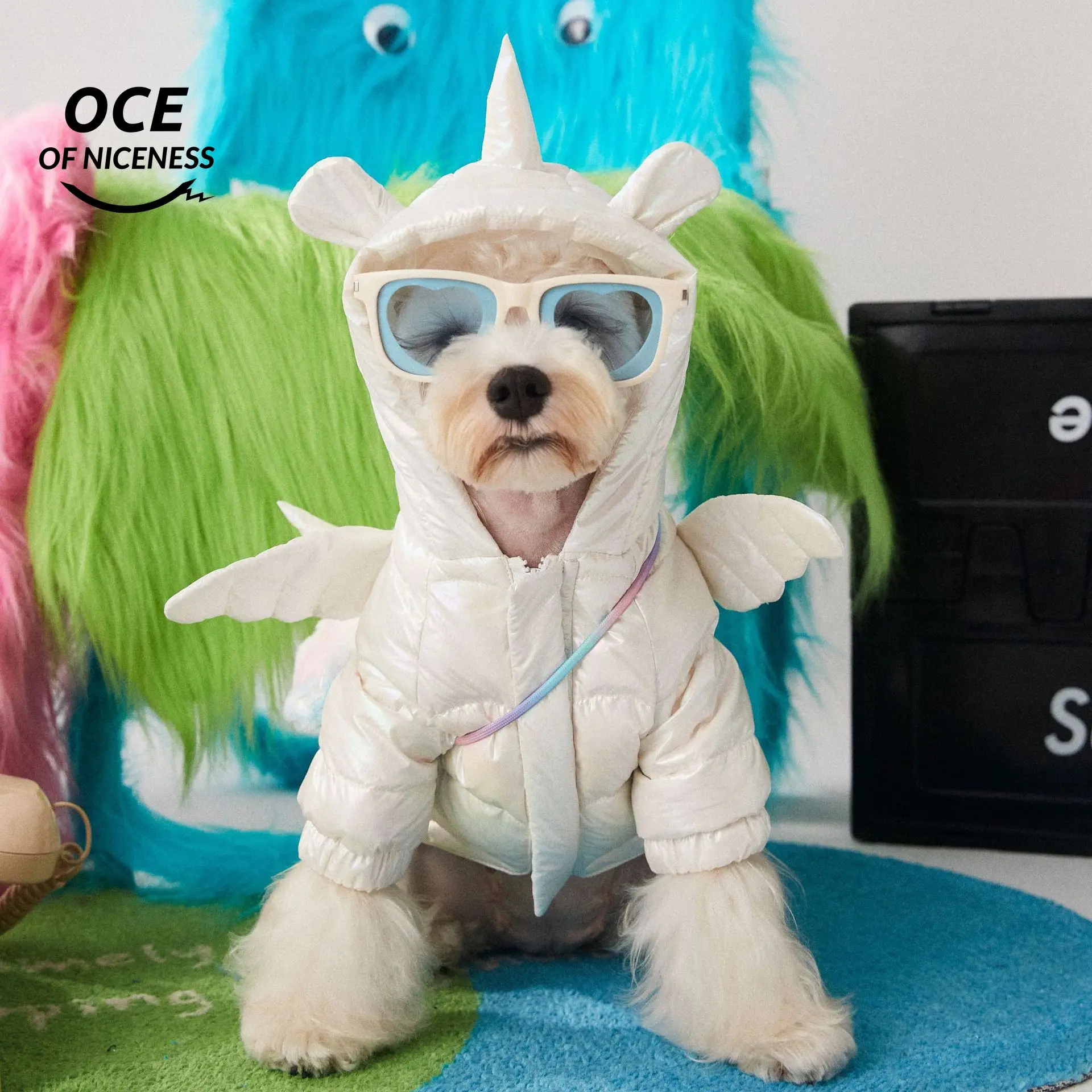 

Dog Thick Unicorn Down Jacket with Backpack Pet Winter Warm Clothes Down Jacket New Teddy Schnauzer Bichon Bear VIP Warmth