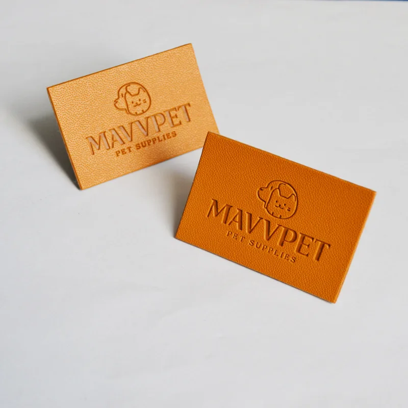 name own embossed printed Jeans main leather labels, garment accessories PU leather label for trousers bags