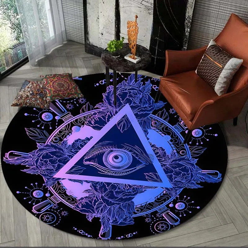 Ковер глаз Хоруса с египетскими символами круглый ковер узором домашний декор
