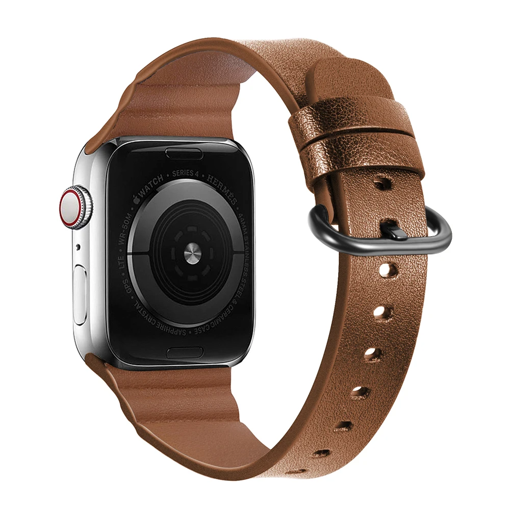 Leather strap for Apple watch 6 5 4 SE 3 44mm 42mm 40mm 38mm premium replacement bracelet strap for iwatch 8 7 45mm 41mm correa
