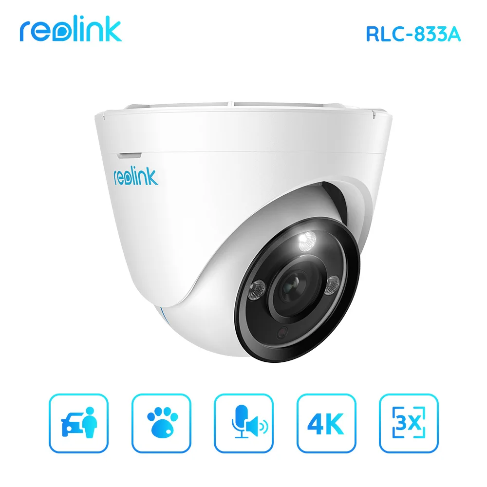 Telecamera Di Sicurezza Reolink 4K Zoom Ottico 3X Ai Rilevamento Umano Allarme Intelligente Telecamera Ip Poe Protezione Di Sicurezza Esterna Da 8Mp R