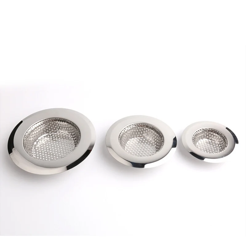 3pcs Sink Strainer Stainless Steel  Bathtub Hair Catcher Stopper Shower Drain Hole Filter Trap Sink Filter Mesh Kitchen Tool