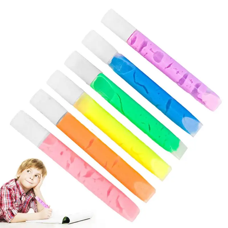 

Popcorn Puffy Paint Pens 6pcs Heat Activated DIY Colorful Popcorn Pens For Art Paints Art Doodling Supplies Work On Acrylic