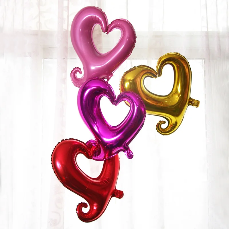 

5pcs Love Shaped Aluminum Film Balloons Creative Multi-color Wedding Valentine Day Confession Birthday Scene Decoration Balloon