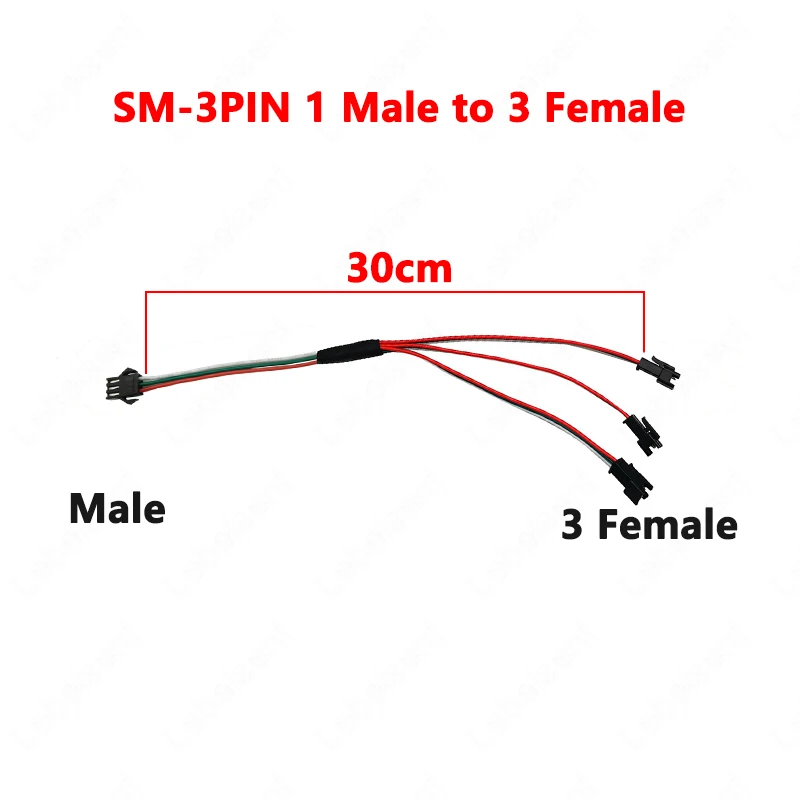 LED-Streifen JST SM 3P männlich weiblich Verbindungskabelbaum 1 auf 2 3 4 synchronisierter Draht 2,54 mm Rastermaß 1 m 2 m 5 m Verlängerungskabel 3Pin AWG22 – Detail 7