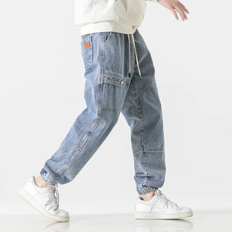 Mens Jeans Pants Slim Fit Joggers Streetwear Harem Jeans Cargo Pants Ankle-Length Denim Trousers size 5XL 6XL 7XL 8XL 6