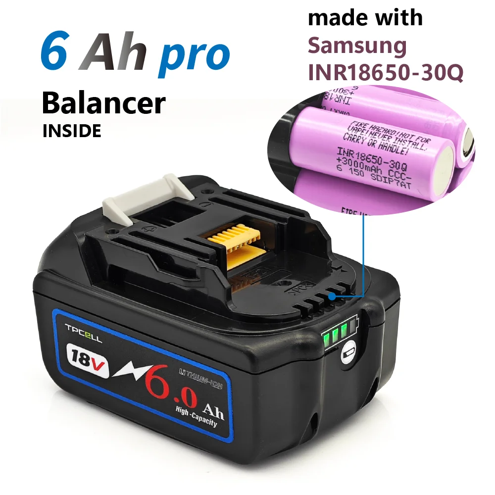 Makita 18 V 배터리 전동 공구용 BL1860 6AH 리튬 이온 교체 LXT BL1850 BL1840 18 V용 드라이버 BMS  TPCELL 18 V - AliExpress