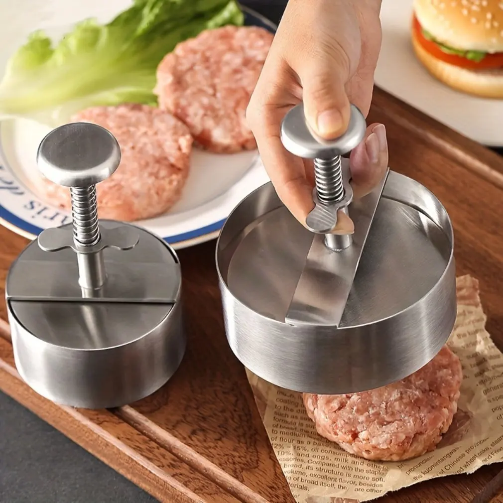 304 Stainless Steel Hamburger Press Burger Patty Maker Kitchen Tools Pork Beef Manual Mold for Grill Griddle Meat Multiple sizes