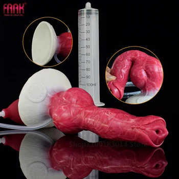 FAAK Squirt Dildo With Syringe Dog Dildo Penis Butt Plug For Men Adult Goods For Women Masturbators Cock Sexy Toys For Couples 1