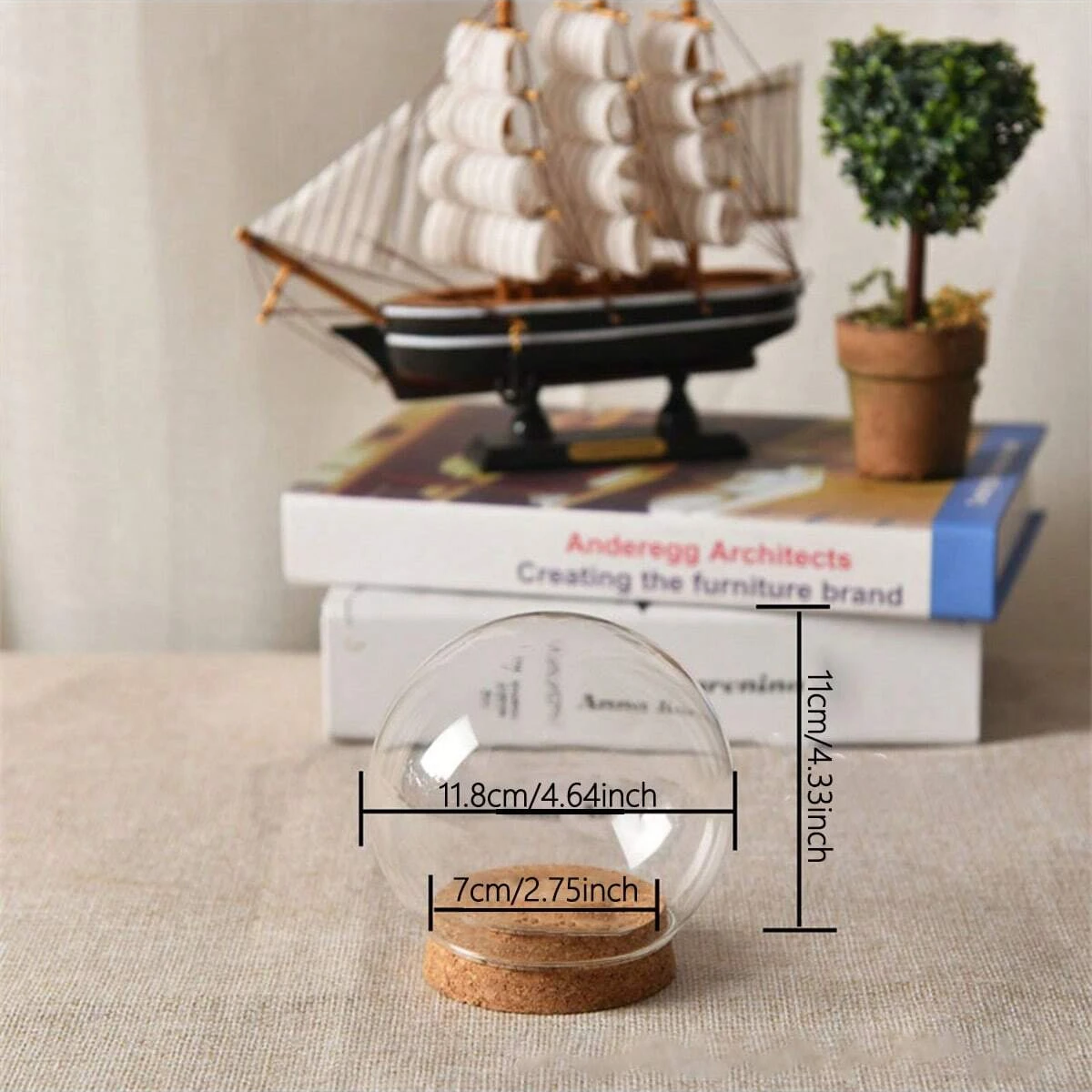 1pc-Small Size Glass Dome Vase Home Decoration Creative Bamboo Base Transparent Cover DIY Wedding Friend Favor Gift glass dome vase