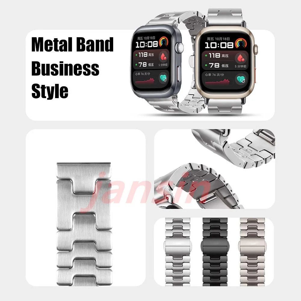 Stainless Steel Metal Wristband Bracelet - Business Watchband Accessory