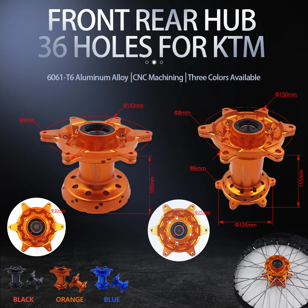 Motorcycle Accessories CNC Machined Front Rear Wheel Hub 36 Holes Rims ...