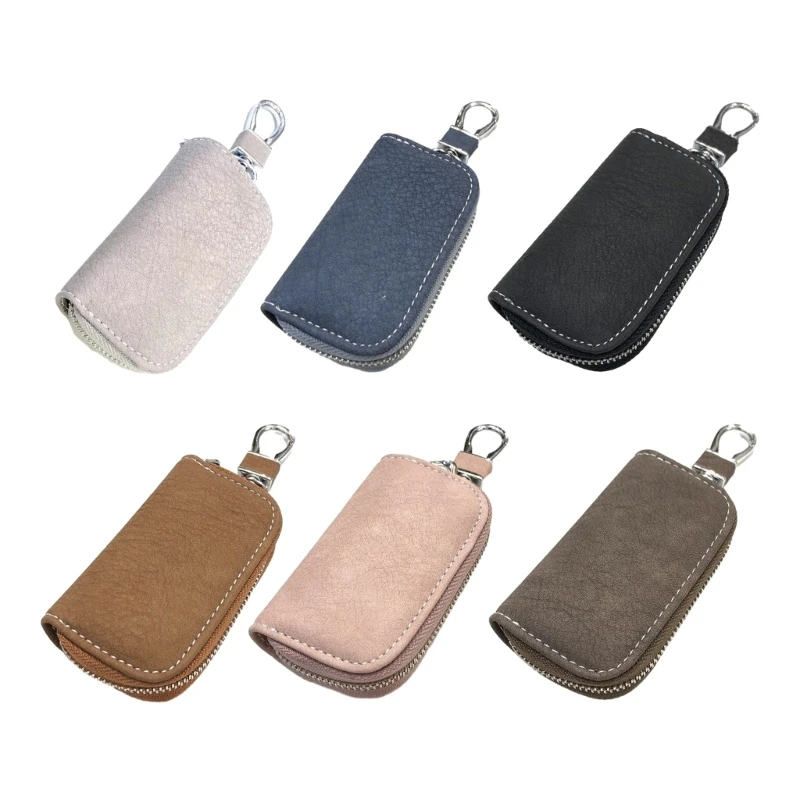 Key Holder Wallet Korean Car Key Case Leather Car Keychain Key with Zipper Car Key Bag for Men and Drop Shipping