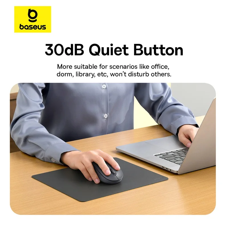 Mouse sem Fio Bluetooth 5.2 2.4g 4000dpi Ergonômico Botões Mudo Ratos para Ipad Macbook Tablet Laptop Computador Baseus-f02 - Imagem 6
