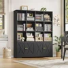 Bookshelf and Bookcase, Double Wide Bookshelfs with 4 Doors,  Kids Bookshelfs with Storage Large Open Bookshelf Kids Book Shelf 1