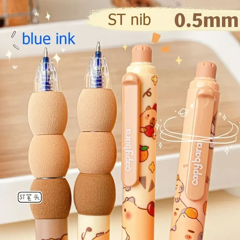 4Pcs Cartoon capibara erasable neutral pen