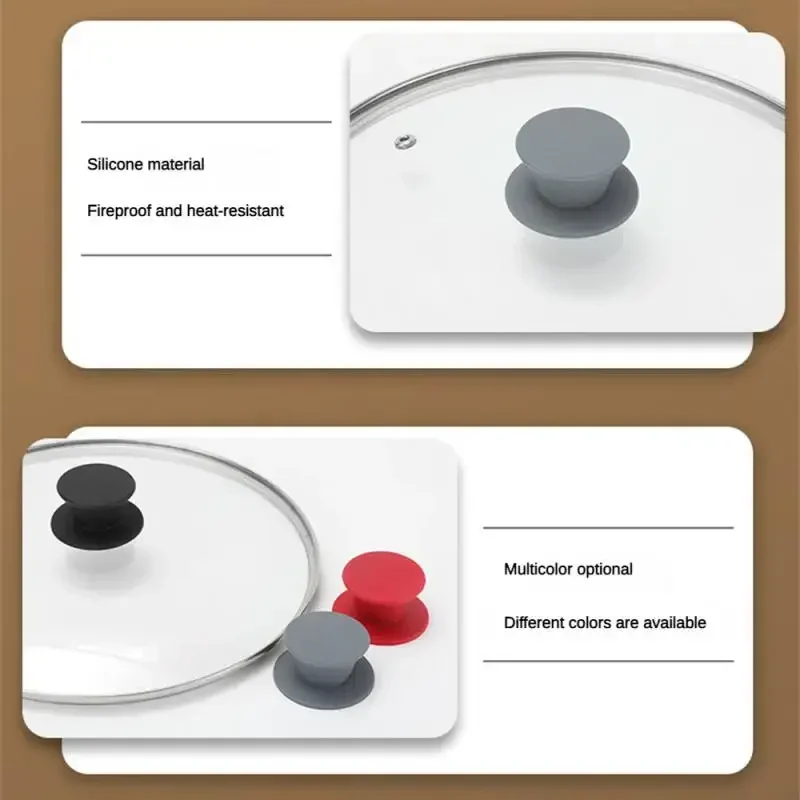 1/2/3PCS Pot Lid Knob Silicone Universal Pot Handle Replacement Kitchen Cookware Cover Knobs for Pan Lid Kitchen Accessories