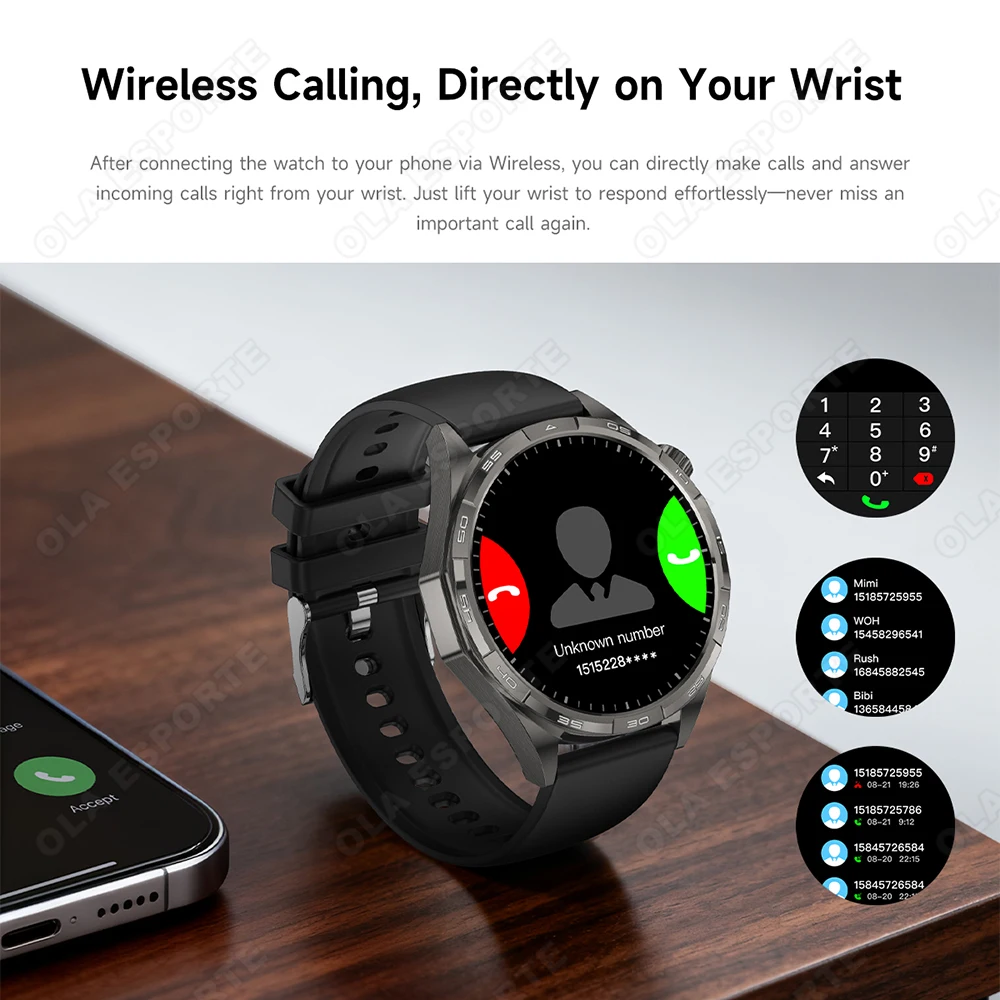 New Upgrade Watch 6 GT Series  Smart Watch Men 1.50" HD AMOLED Screen GPS Heart Rate Monitor BT Call Waterproof Sport SmartWatch