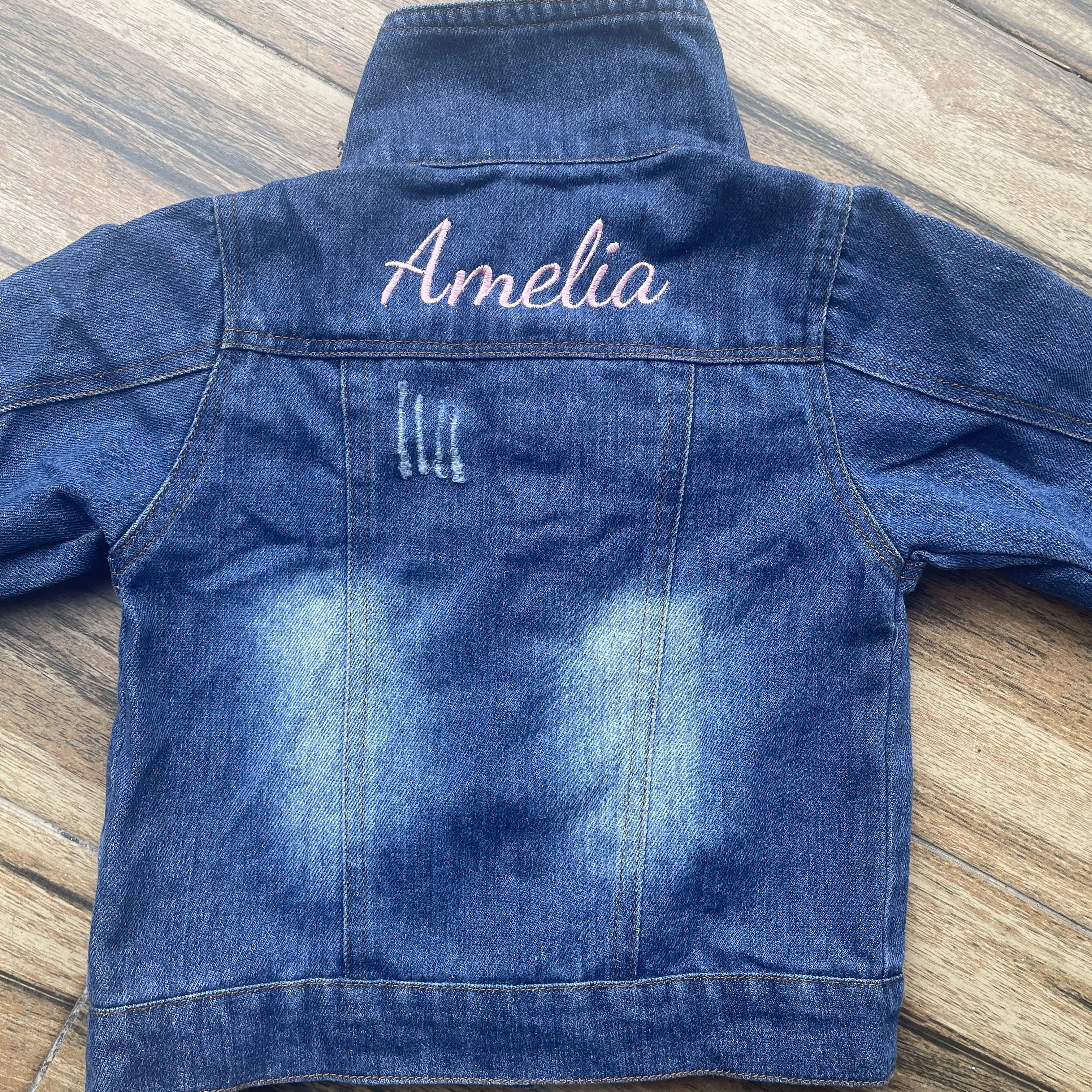 

Personalized Toddler Denim Jacket, Embroidery Name Baby Jean Jacket, Custom Denim Jean Jacket for Baby Kids, Baby Shower Gifts