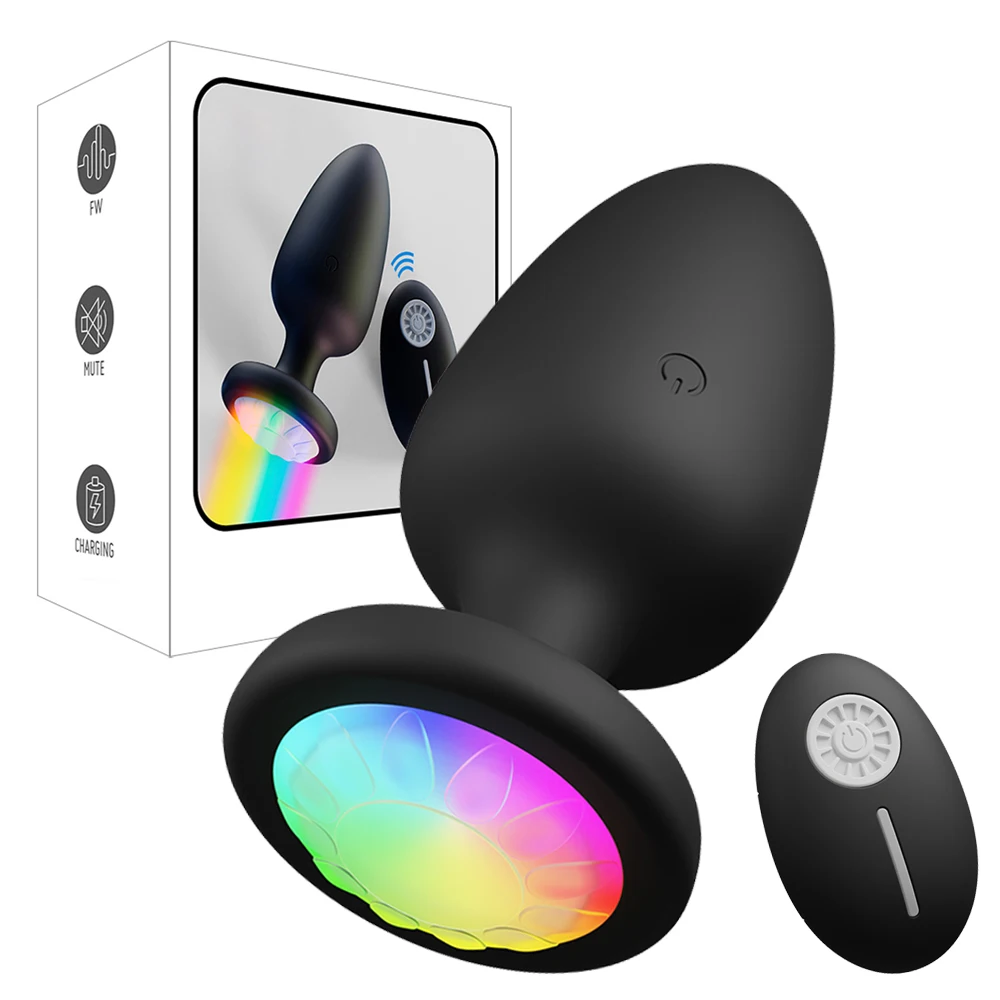 LED Colorful Light Butt Plug for Women Men Anal Plug Vibrator Prostate Massager Adults Sex Toys Wireless Remote Control Buttplug 5