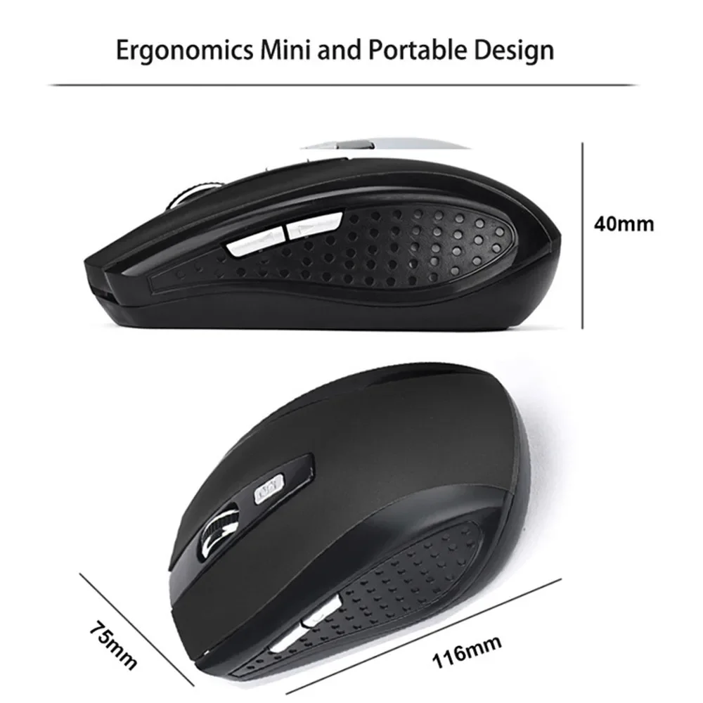 Wireless Mouse Ergonomics Mouse 2.4G Portable Mobile Optical Office Adjustable DPI Levels for Notebook PC Laptop MacBook For Wireless Mouse Optical Mouse