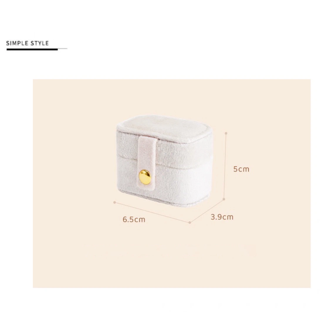 Hochwertige tragbare Schmuck-Ringe-Schmuckschatulle aus Samt, kompakte Reise-Ohrring-Aufbewahrungsbox, exquisite Mini-Verpackungsbox, 2025, neue Box – Detail 4