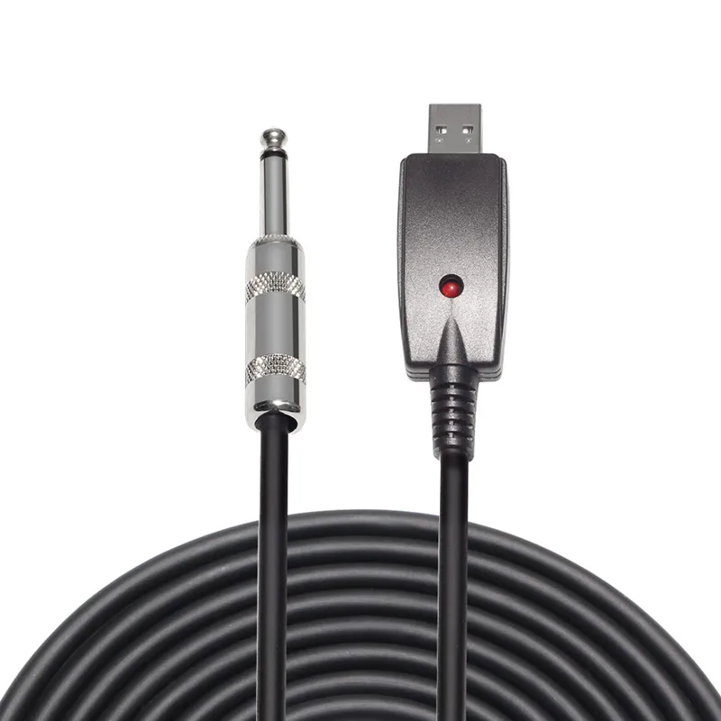 USB To 6.35mm Guitar Cable 3M Instrument Guitar Cable Electric Bass Keyboard Amplifier For Microphone Auxiliary Audio AUX Cord