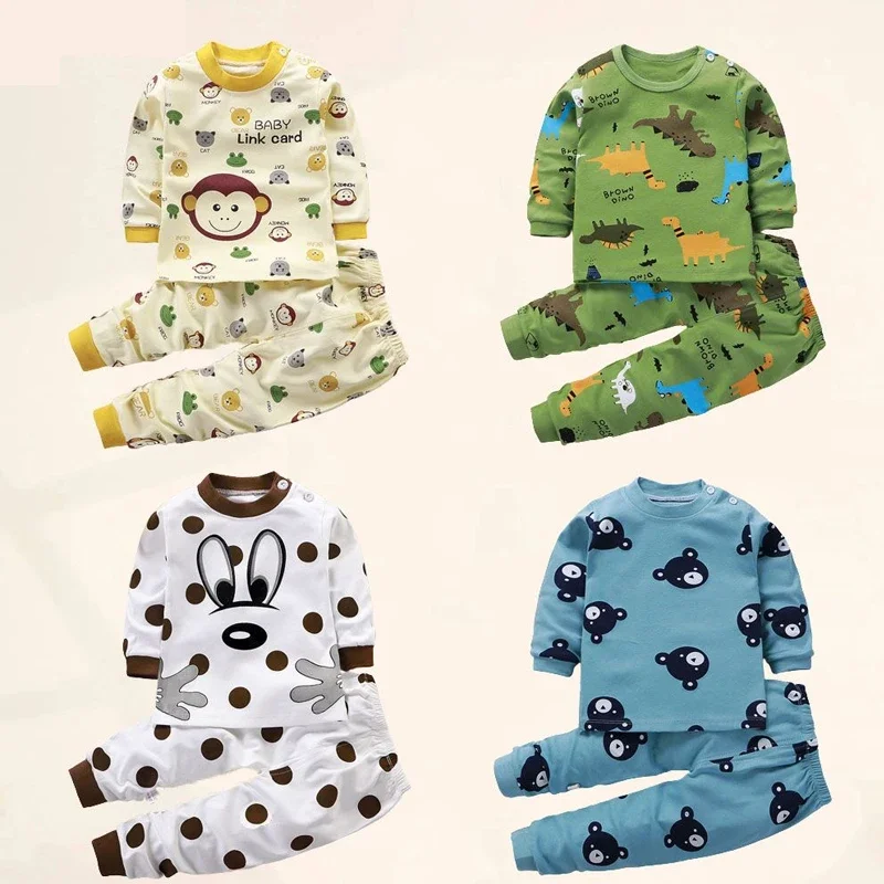 Gyerekeknek ruhák gyerekek sets children's Öltözés fiúknak lányok cottonautumn téli Öltözés nadrágot sleepwear Alsónemű karácsonyi Tehetség