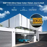 ieGeek Caméra de surveillance WiFi extérieure sans fil 5MP, caméra solaire, caméra 360 degrés, détection PIR humaine, vision nocturne couleur 3
