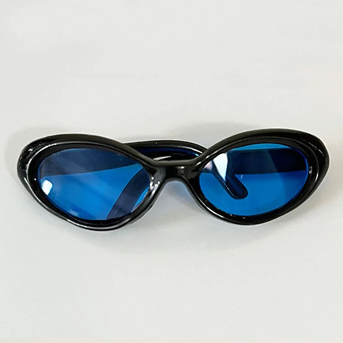 【Keine Puppe】 Mini 6,5 cm ovale Sonnenbrille, modische transparente Kunststoffbrille für Labubu-Plüschpuppen-Sonnenbrillen-Zubehör – Detail 8