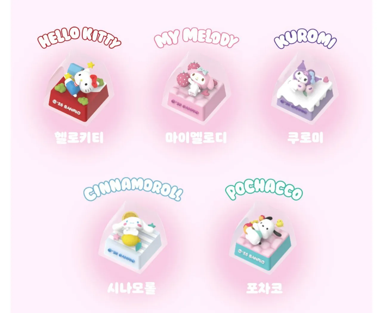 산리오 헬로 키티 멜로디 기계식 키보드 에폭시 키캡 투명 투명 맞춤형 키캡