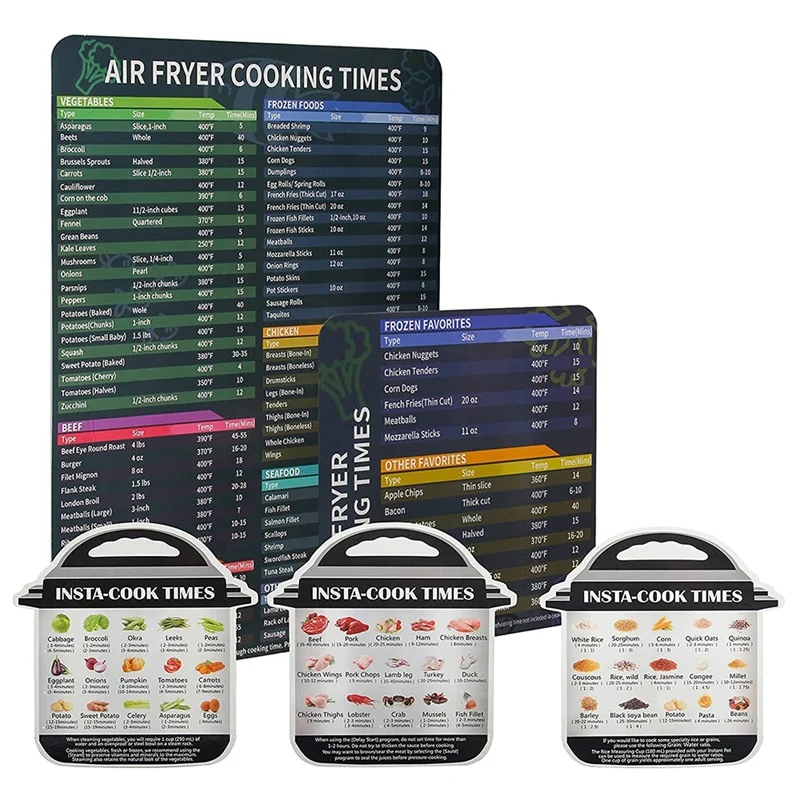 LOTTELI KITCHEN Air Fryer & Pressure Cooker Magnetic Cheat Sheet