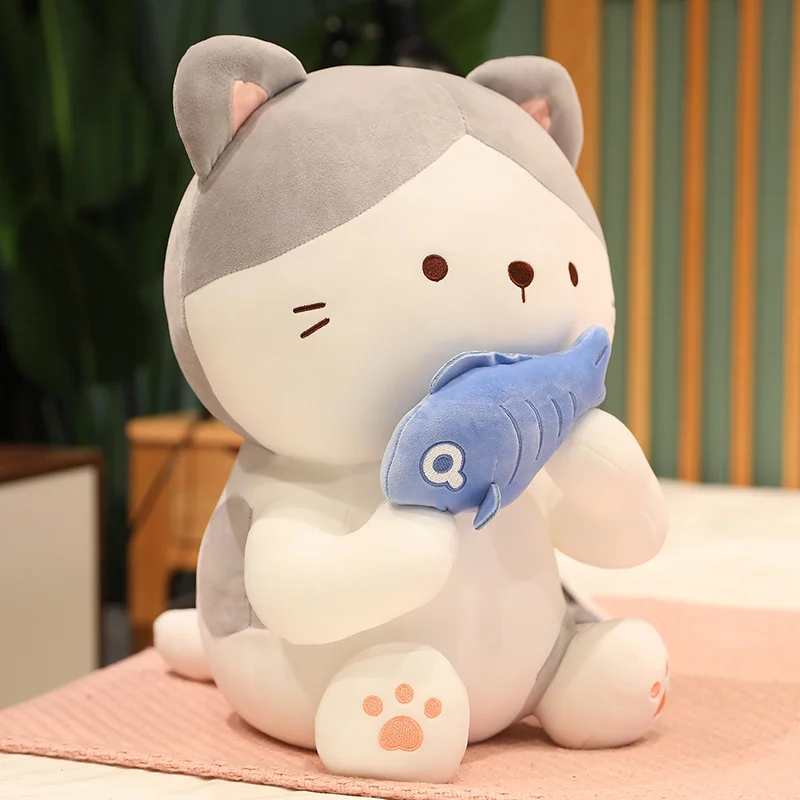 Kawaii Therapy Cat Fish Plush Doll (45cm) - Limited Edition