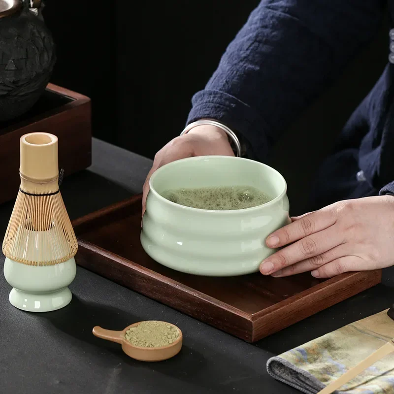 4pcs Japanese Matcha Set Safe Bamboo Whisk Teaspoon Tea Sets Indoor Beverage Shop Tea-making Tools Accessories