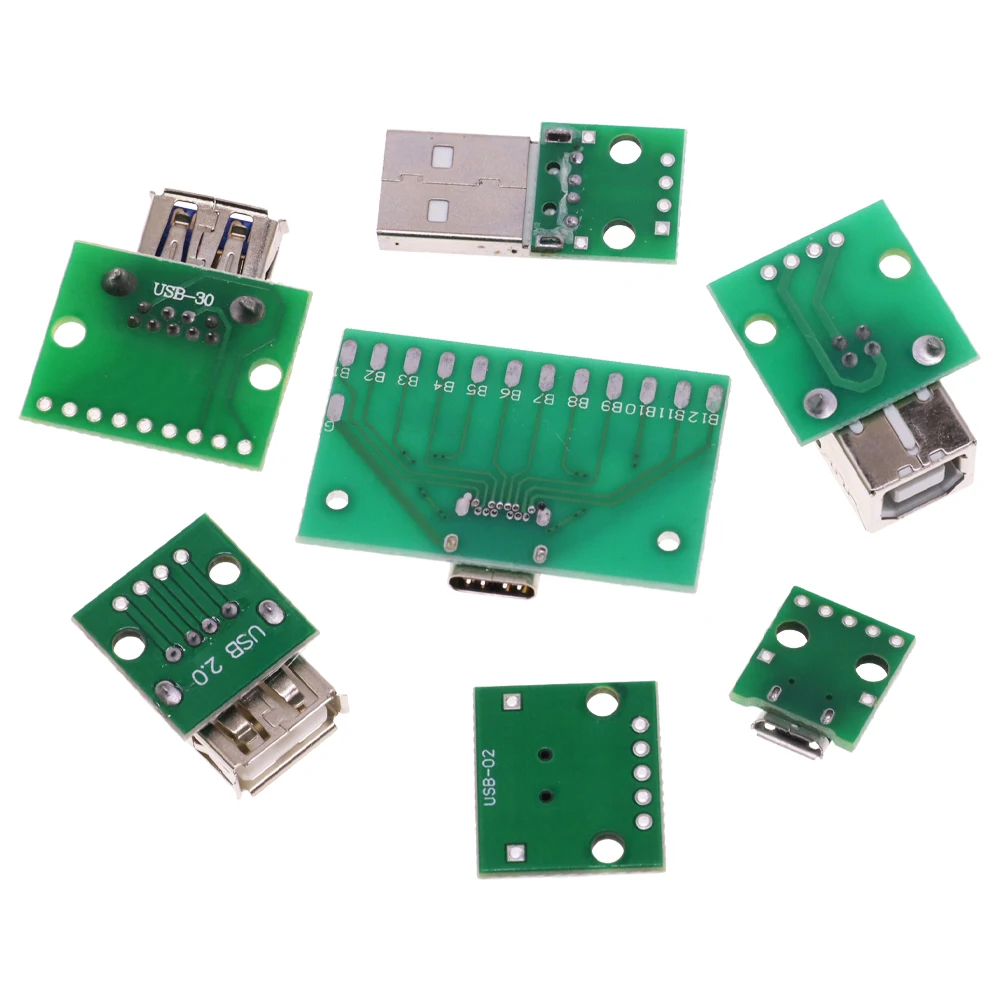 Micro MINI Male USB 2.0 3.0 To DIP Adapter 5pin Female Connector B Type PCB Converter Breadboard Switch Board SMT Mother Seat